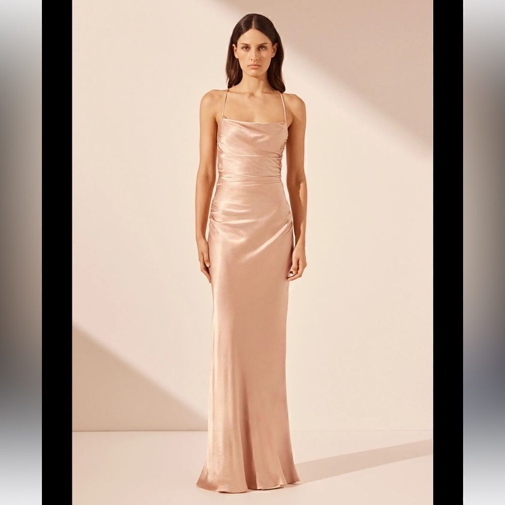 Shona Joy La Lune Lace Back Maxi Dress Desert Rose size 2